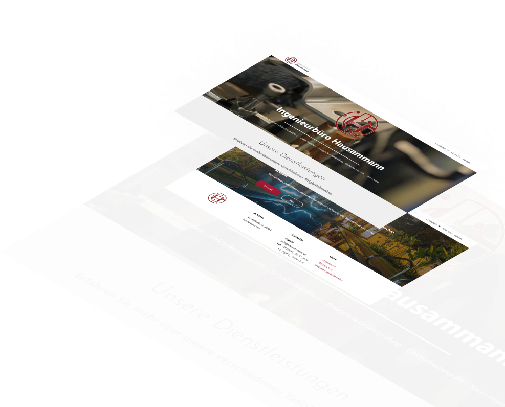 Perspektivische Ansicht der neuen Ingenieurbüro-Hausammann-Website