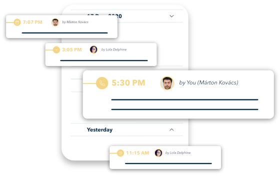 Jamie CRM Screenshot: Deal-Übersicht mit Notizen